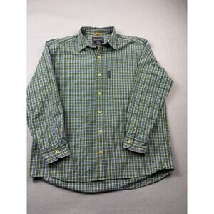 Abercrombie & Fitch Men’s Green Plaid Cotton Button Down Sz XL